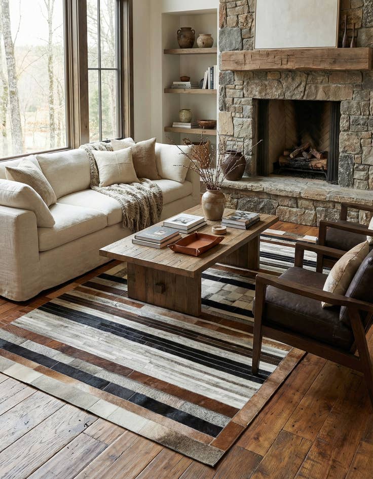 Detail image of 5' x 8' Cowhide Leather Rug