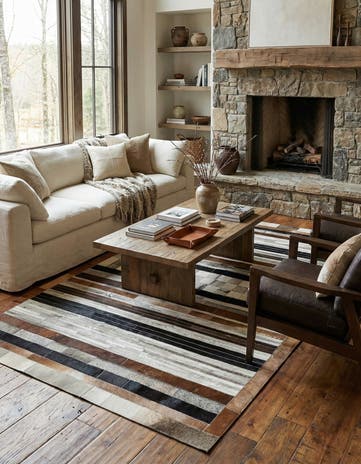 5' x 8' Cowhide Leather Rug