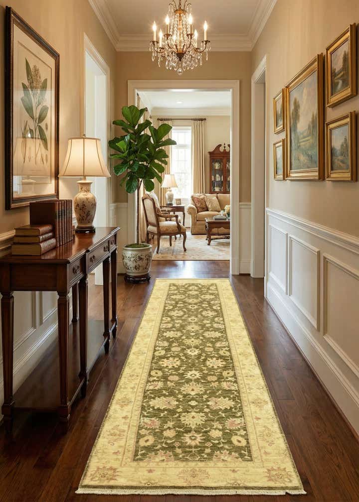 2' 5 x 10' 1 Hand Knotted Peshawar Ziegler Runner Rug
