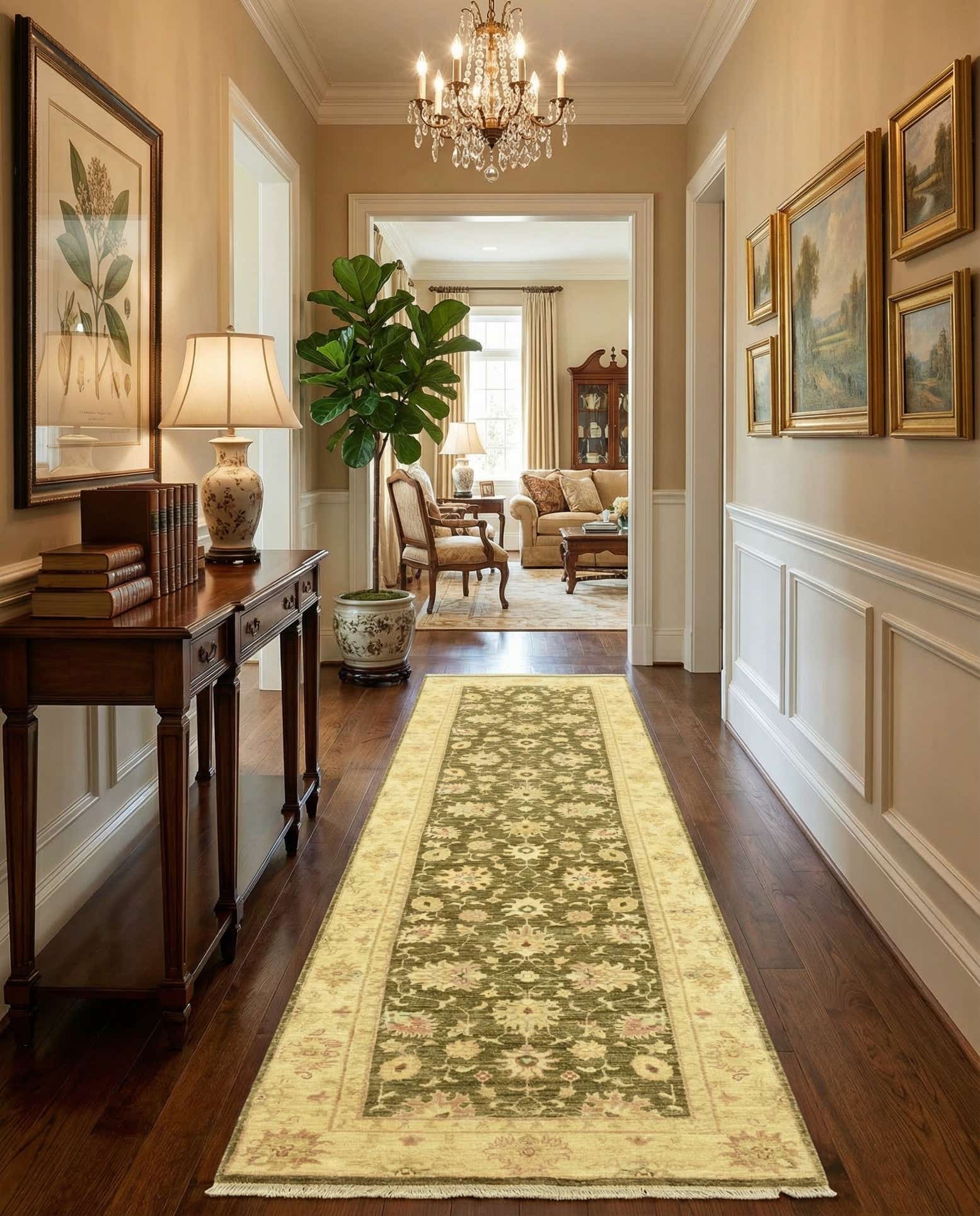 2' 5 x 10' 1 Hand Knotted Peshawar Ziegler Runner Rug