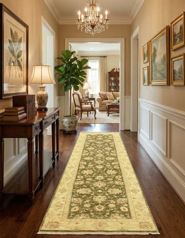 2' 5 x 10' 1 Hand Knotted Peshawar Ziegler Runner Rug