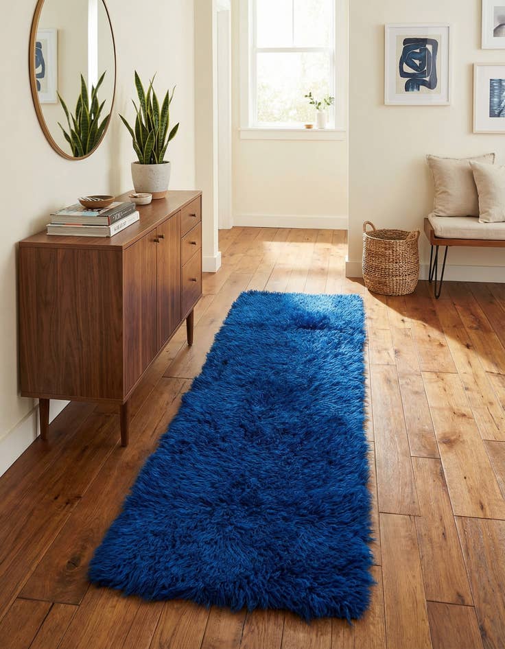 Detail image of 2' 7 x 6' 8  Hand Knotted Moroccan Wool Runner Rug