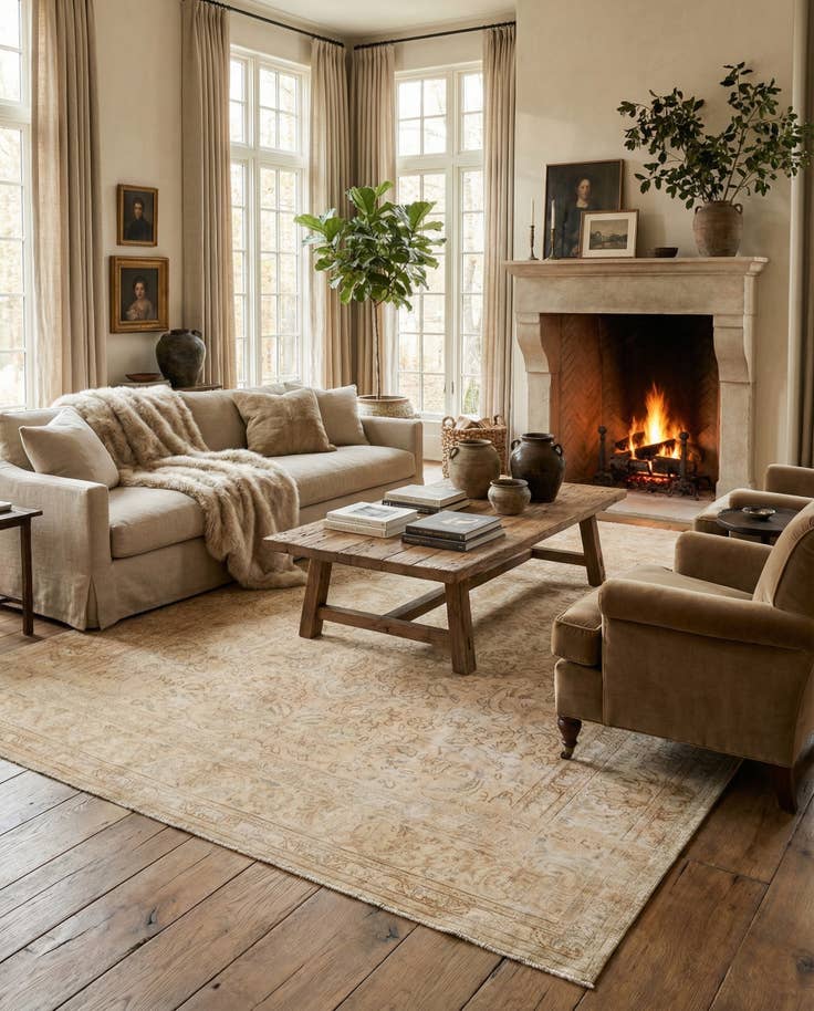 Detail image of 7' 10 x 10' 8 Hand Knotted Ultra Vintage Persian Wool Rug