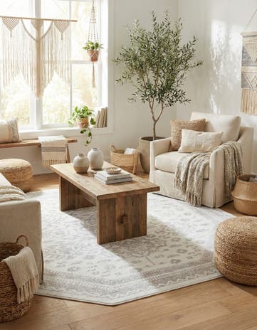 Cream Oxford Octagon Rug