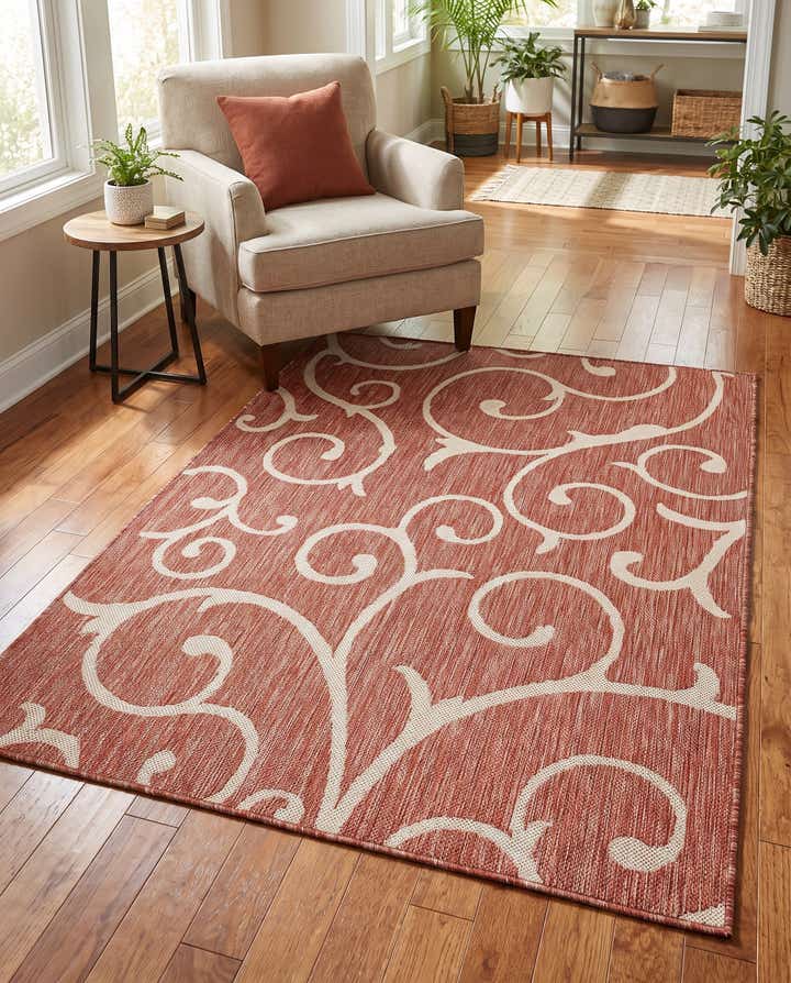 4' x 6' Easy-Clean Botanical Indoor / Outdoor Rug