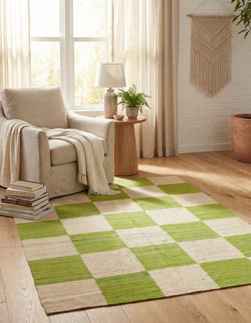 4' 3 x 5' 8 Hand Woven Kilim Modern Wool Rug
