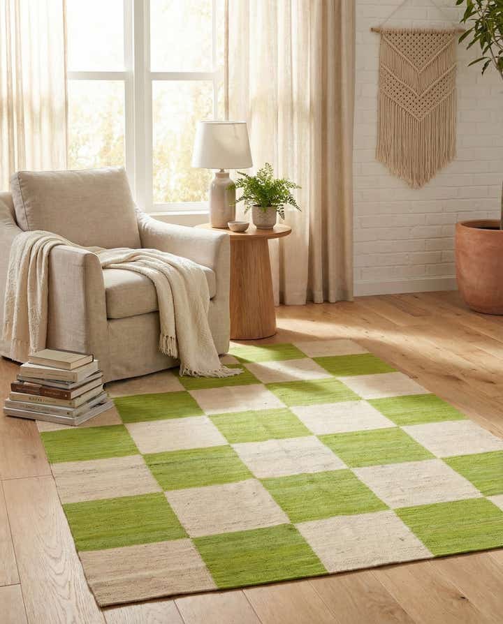 4' 3 x 5' 8 Hand Woven Kilim Modern Wool Rug