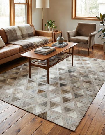 4' x 5' 10 Cowhide Leather Rug
