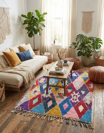 3' 3 x 6' 3 Hand Knotted Moroccan Wool Rug