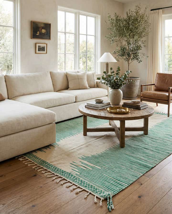 6' 6 x 10' 5 Hand Knotted Moroccan Wool Rug