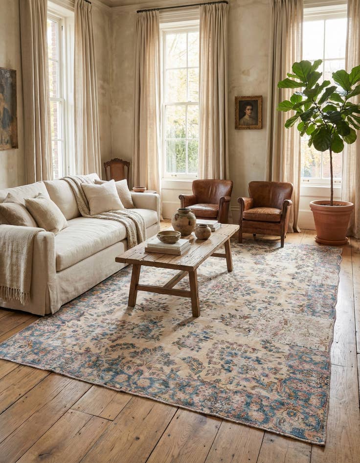 Detail image of 6' 2 x 10' 8 Hand Knotted Ultra Vintage Persian Wool Rug