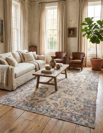 6' 2 x 10' 8 Hand Knotted Ultra Vintage Persian Wool Rug