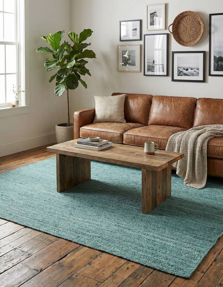 Detail image of  7' 1 x 10'  Hand Braided Jute Rug