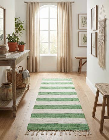 2' 2 x 10' Hand Woven Chindi Rag Runner Rug