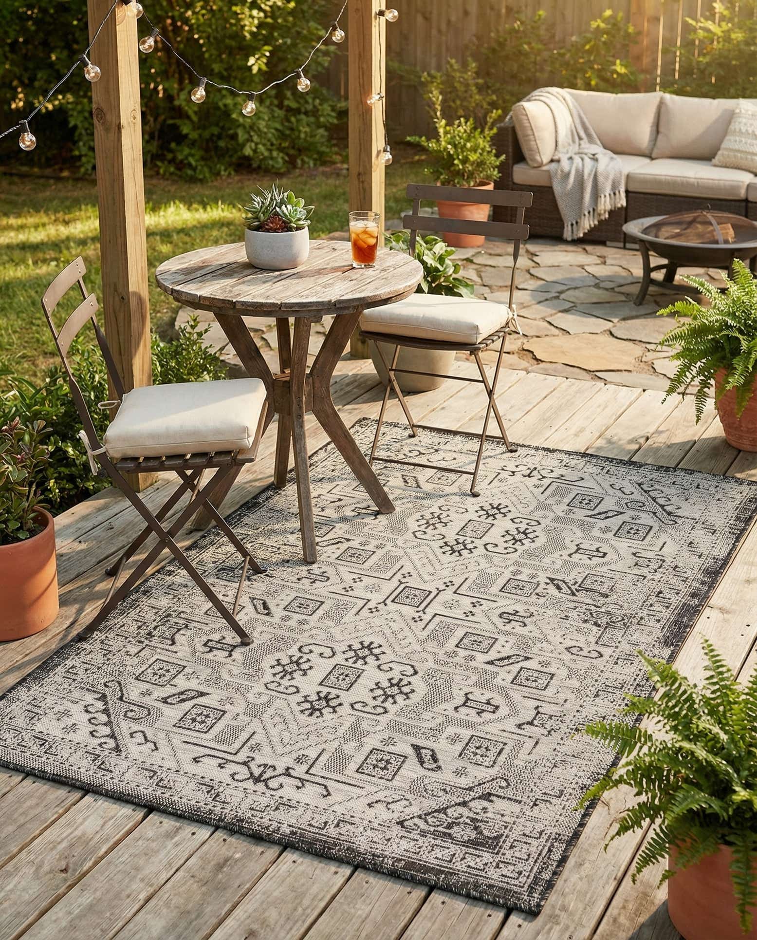 4' x 6' Easy-Clean Aztec Indoor / Outdoor Rug