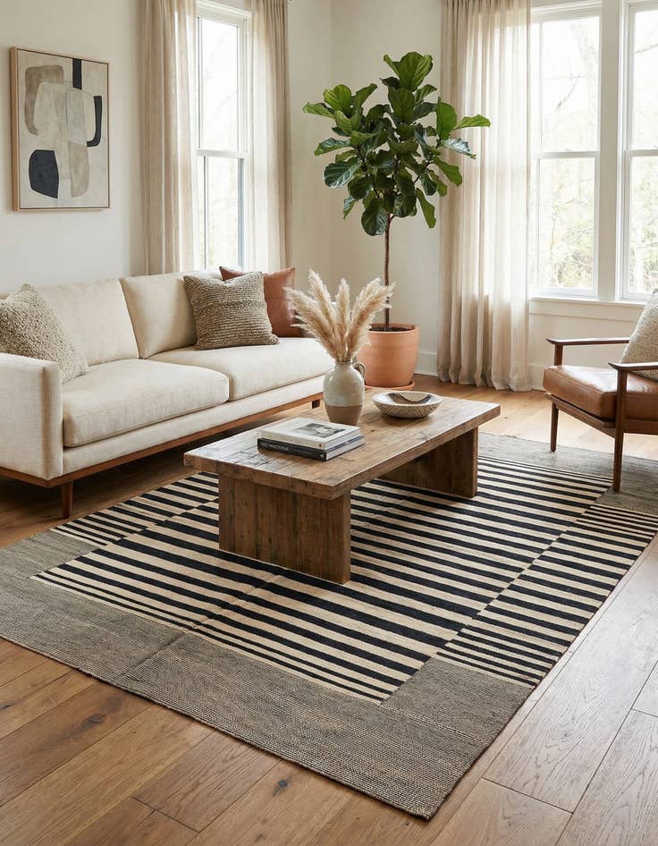 Detail image of 5' 7 x 7' 8 Hand Woven Kilim Modern Wool Rug