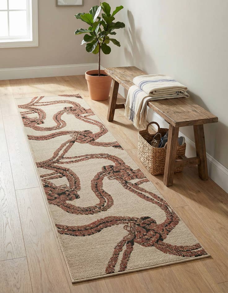 Detail image of 2' 7 x 10'  Washable Coastal Indoor / Outdoor Runner Rug