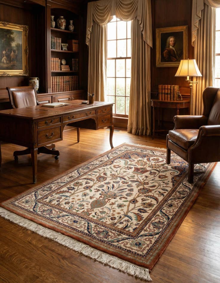 Detail image of 3' 4 x 5' 9  Hand Knotted Tabriz Wool Rug