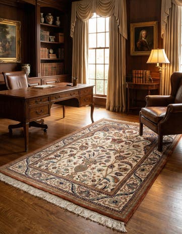 3' 4 x 5' 9 Hand Knotted Tabriz Wool Rug