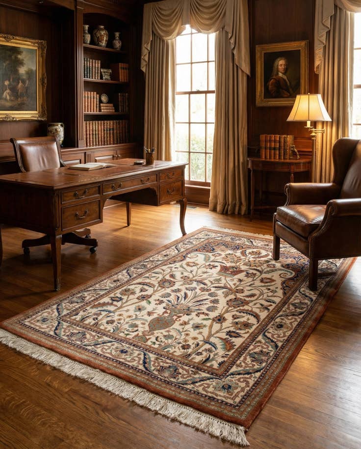 Detail image of 3' 4 x 5' 9 Hand Knotted Tabriz Wool Rug