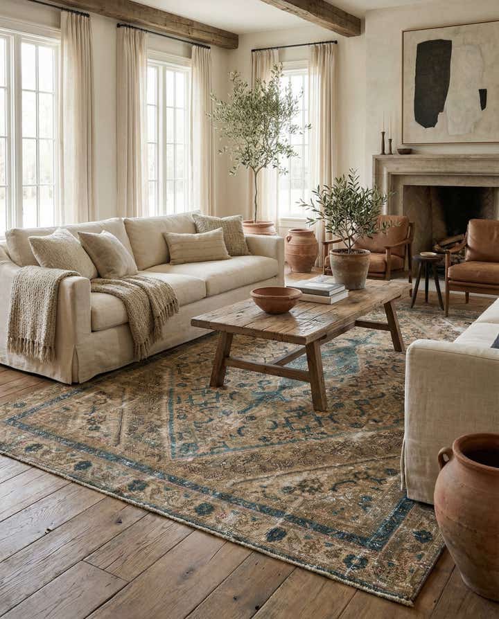 6' x 9' 10 Hand Knotted Ultra Vintage Persian Wool Rug