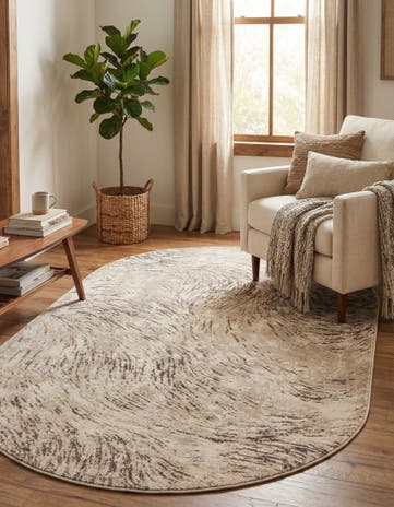 Brown Oasis Oval Rug