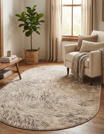 Brown Oasis Oval Rug