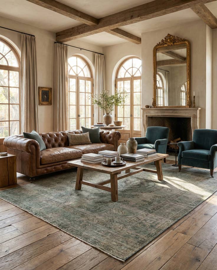 Detail image of 6' 5 x 9' 5 Hand Knotted Ultra Vintage Persian Wool Rug