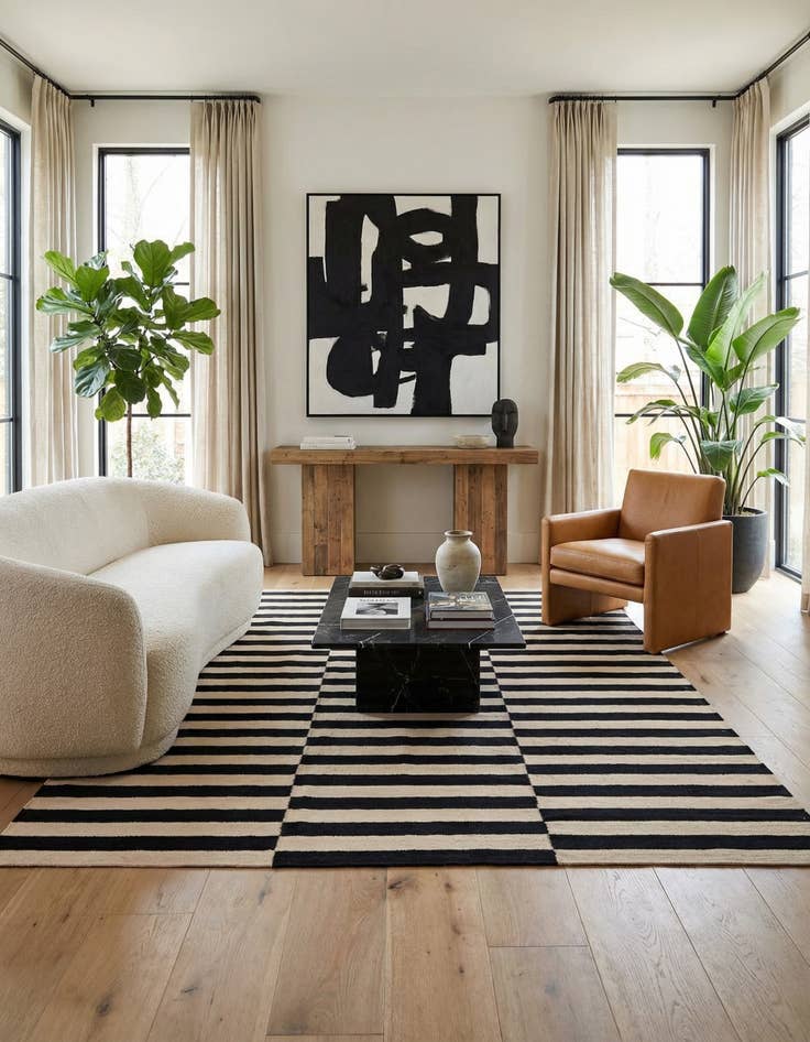 Detail image of  5' 8 x 7' 10  Hand Woven Kilim Modern Wool Rug