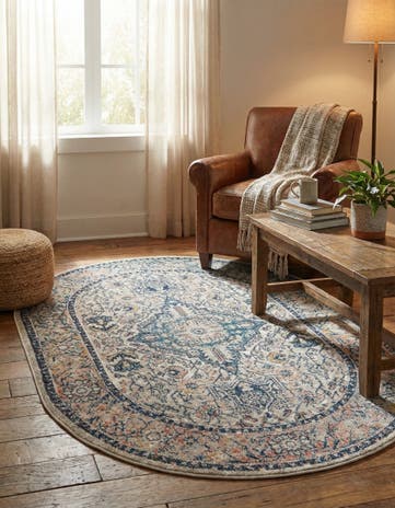 Blue Lola Oval Rug