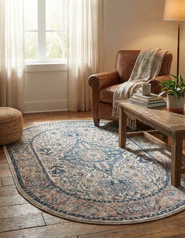 Blue Lola Oval Rug