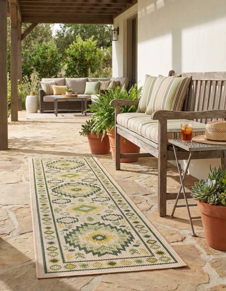 Detail image of  2' x 8'  Washable Baja Indoor / Outdoor Runner Rug
