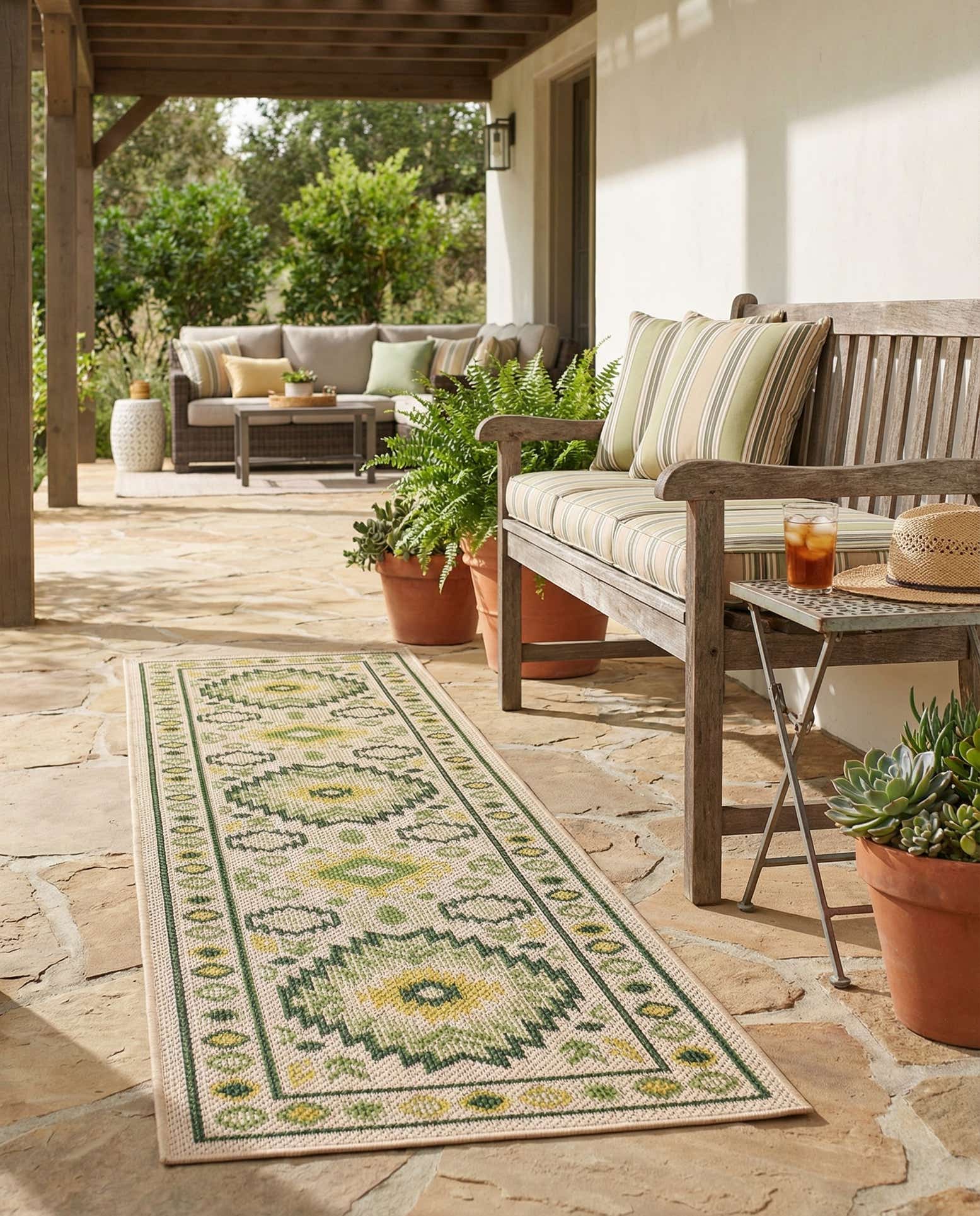 2' x 8' Easy-Clean Baja Indoor / Outdoor Runner Rug