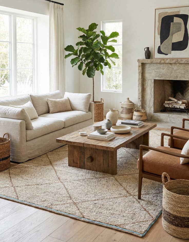 Detail image of 5' 10 x 9' 2 Hand Knotted Moroccan Wool Rug