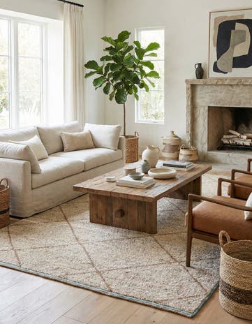 5' 10 x 9' 2 Hand Knotted Moroccan Wool Rug