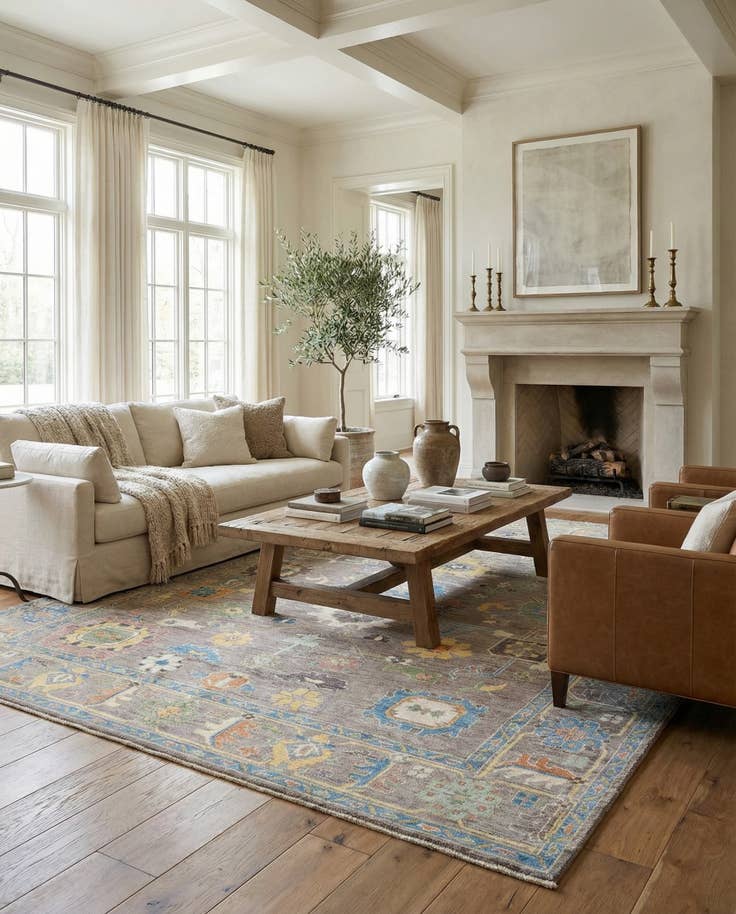 Detail image of 8' x 9' 7 Hand Knotted Oushak Rug