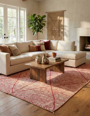 6' 7 x 9' 7 Hand Knotted Moroccan Wool Rug
