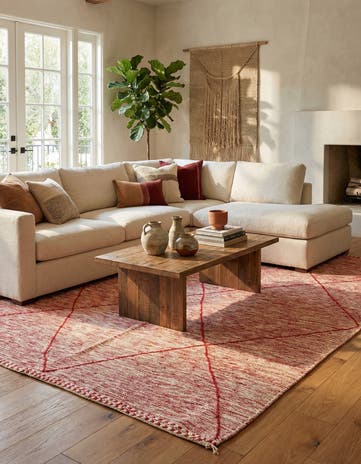 6' 7 x 9' 7 Hand Knotted Moroccan Wool Rug