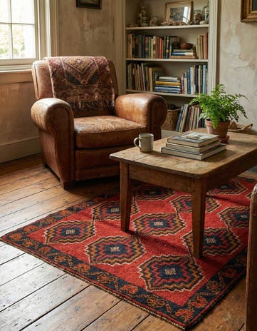 2' 9 x 4' 7 Hand Knotted Balouch Persian Wool Rug