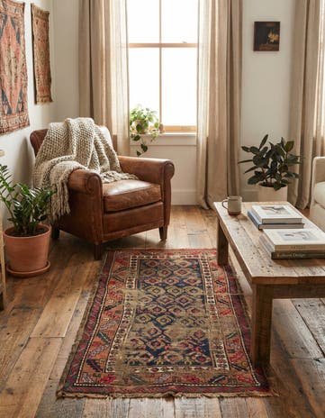 3' 5 x 6' 8 Hand Knotted Bakhtiar Persian Wool Rug