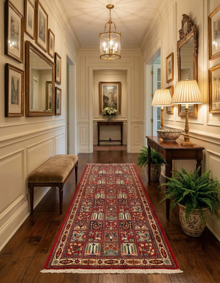 Detail image of  2' 6 x 6' 10 Qom Runner Rug