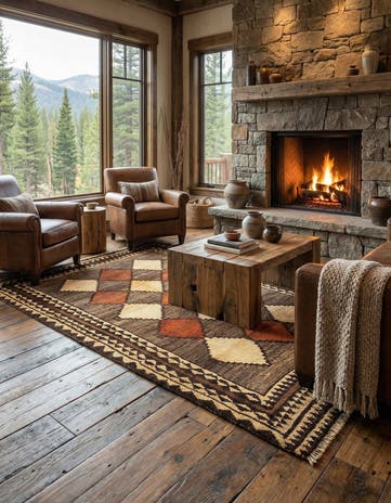 4' 6 x 7' 7 Gabbeh Wool Rug