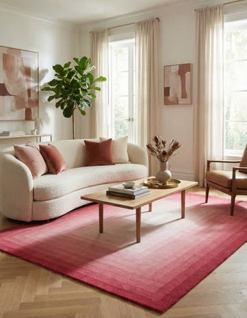 Pink Ombre Wool Rug