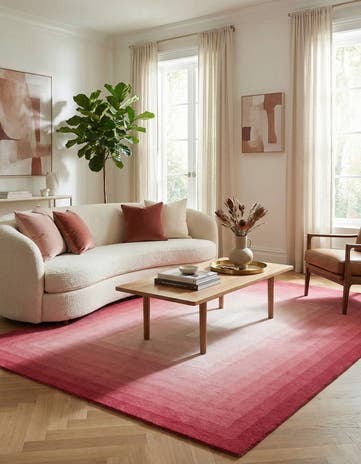 Pink Ombre Wool Rug