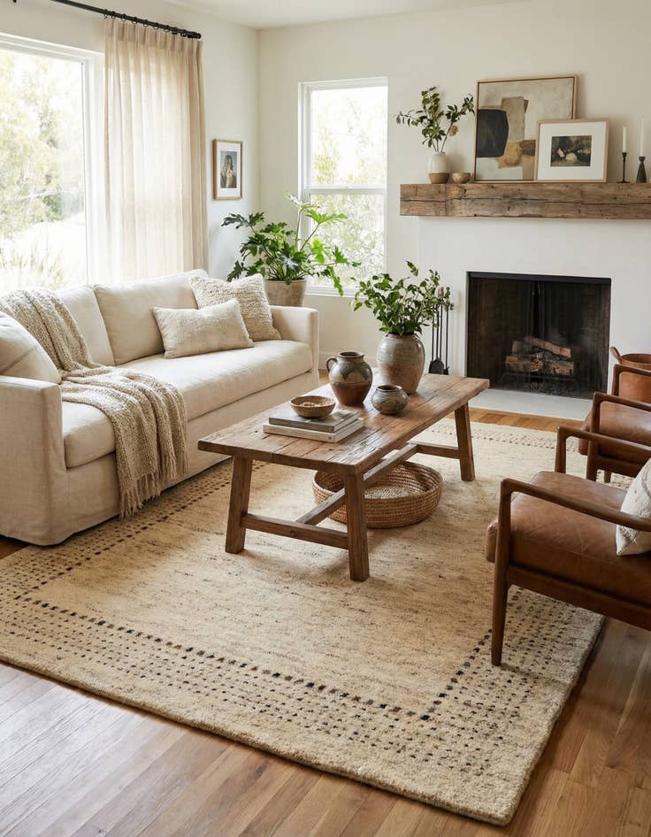 Detail image of 4' x 5' 10  Hand Knotted Gabbeh Wool Rug