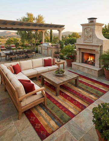 12' x 16' Easy-Clean Modern Indoor / Outdoor Rug