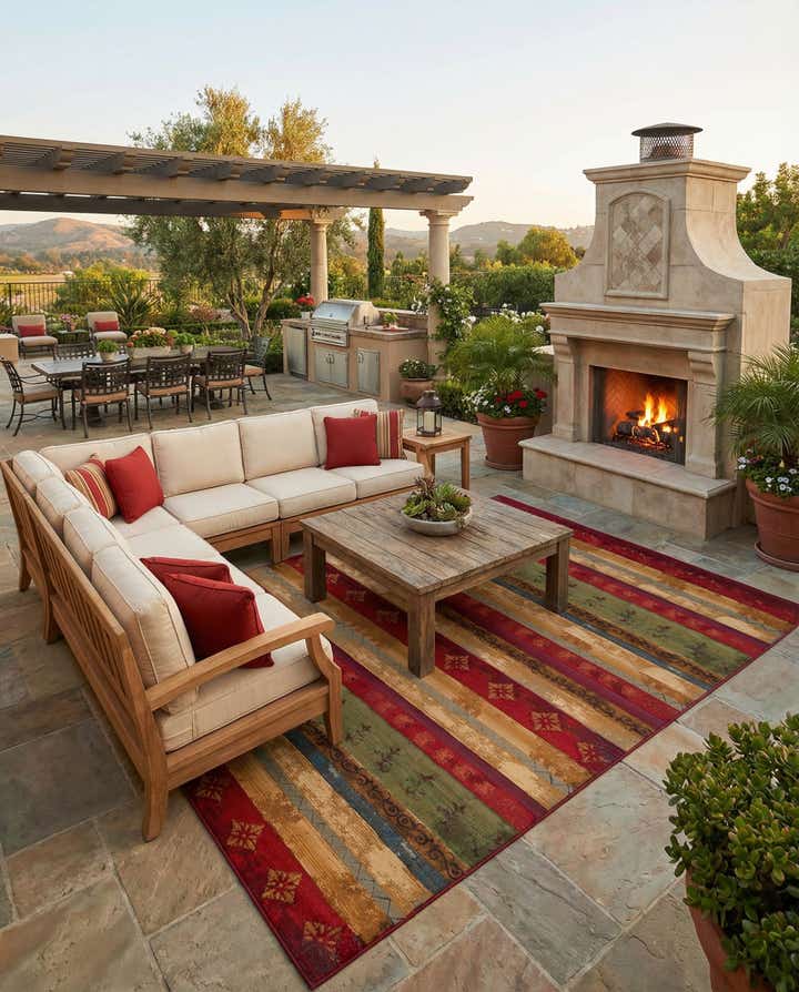 12' x 16' Easy-Clean Modern Indoor / Outdoor Rug