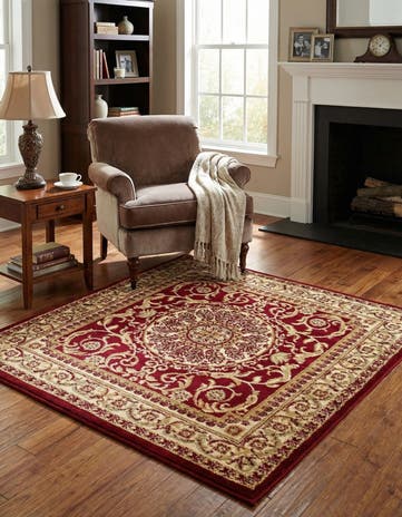 Red Chateau Square Rug