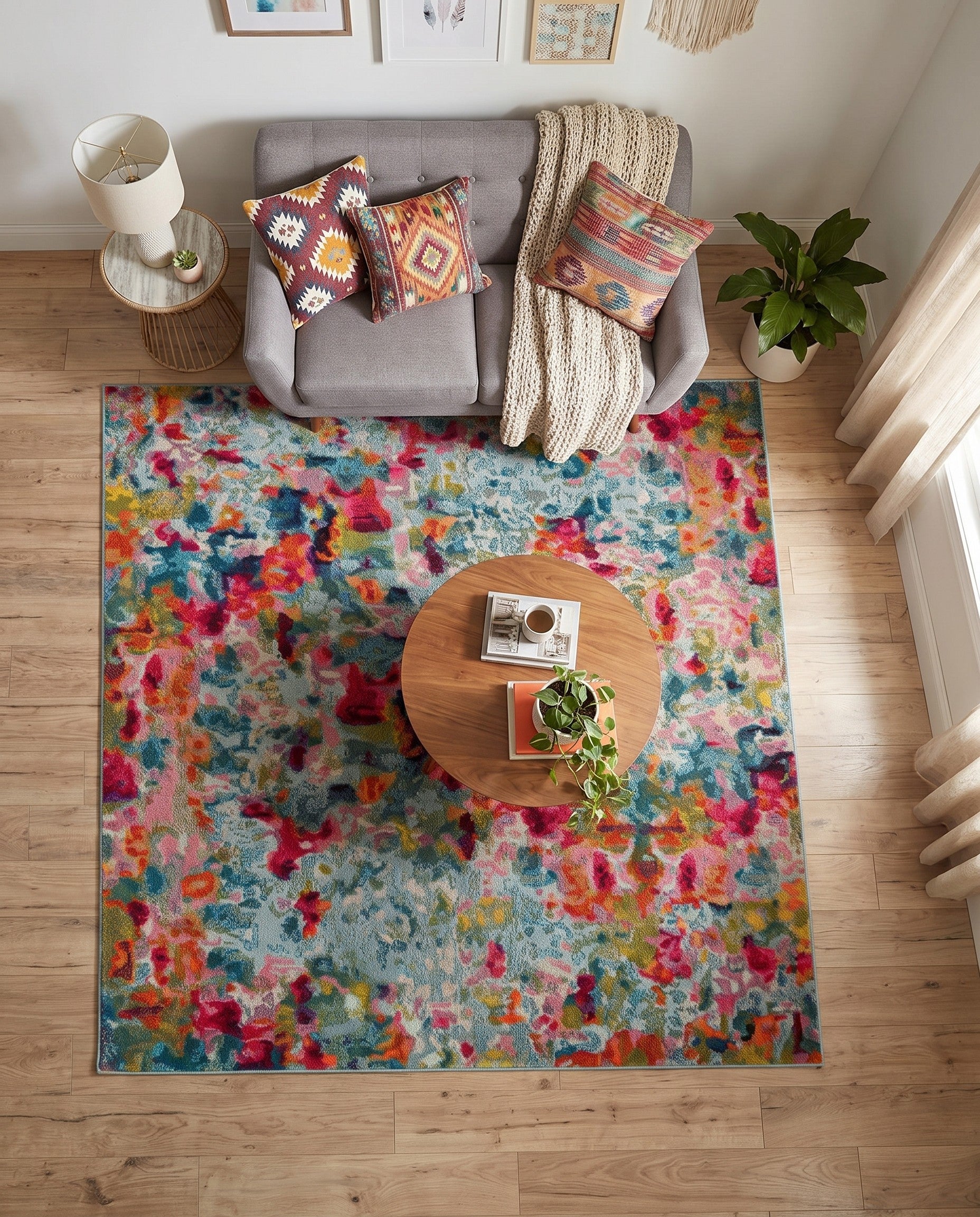 5' 3 x 5' 3 Washable Theia Square Rug