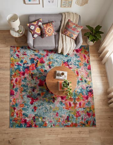 5' 3 x 5' 3 Washable Theia Square Rug